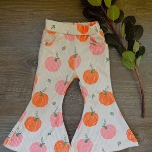 Pumpkin Print Flared Pants